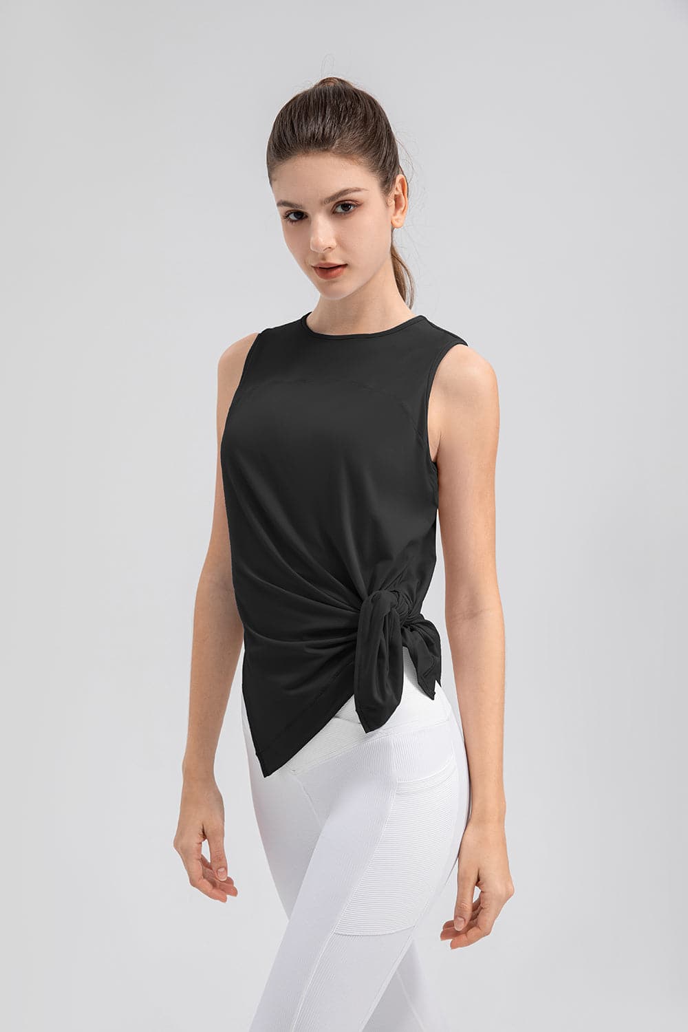 Slit Round Neck Tank.