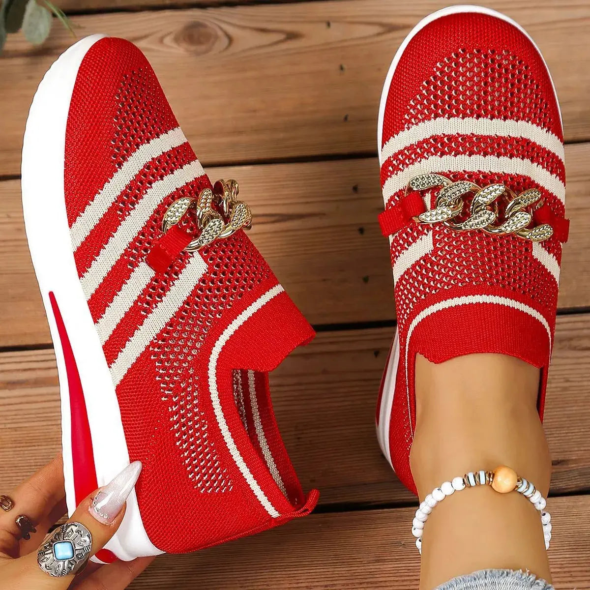 Round Toe Mesh Slip-Ons Simply Love
