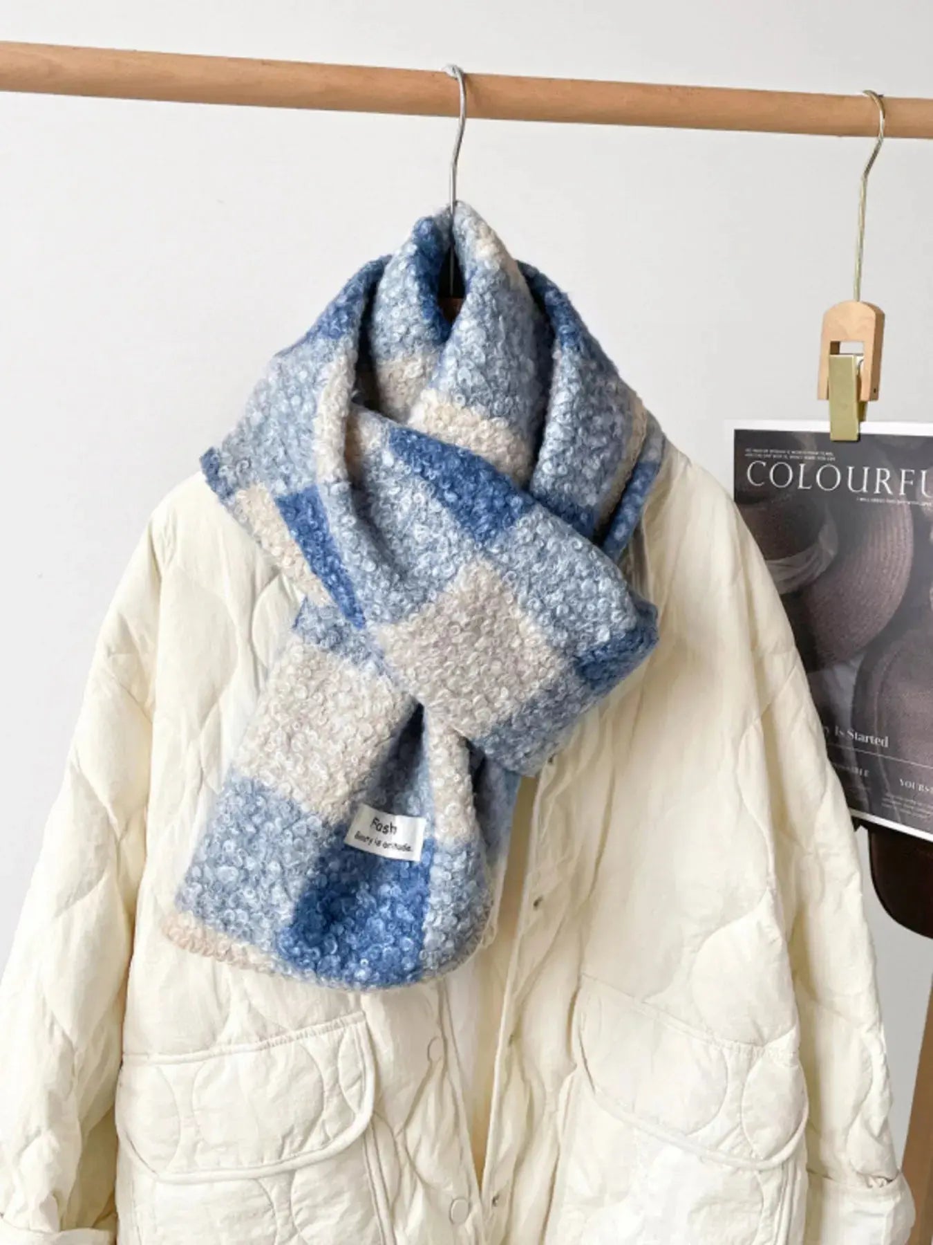 Cozy Plaid Knitted Scarf Simply Love