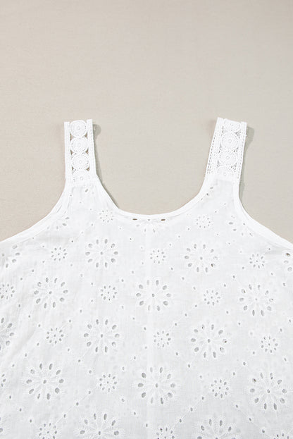 Chic white eyelet embroidered tank for effortless elegance