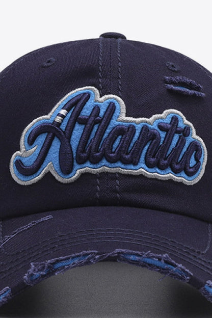 ATLANTIC Graphic Distressed Baseball Cap.