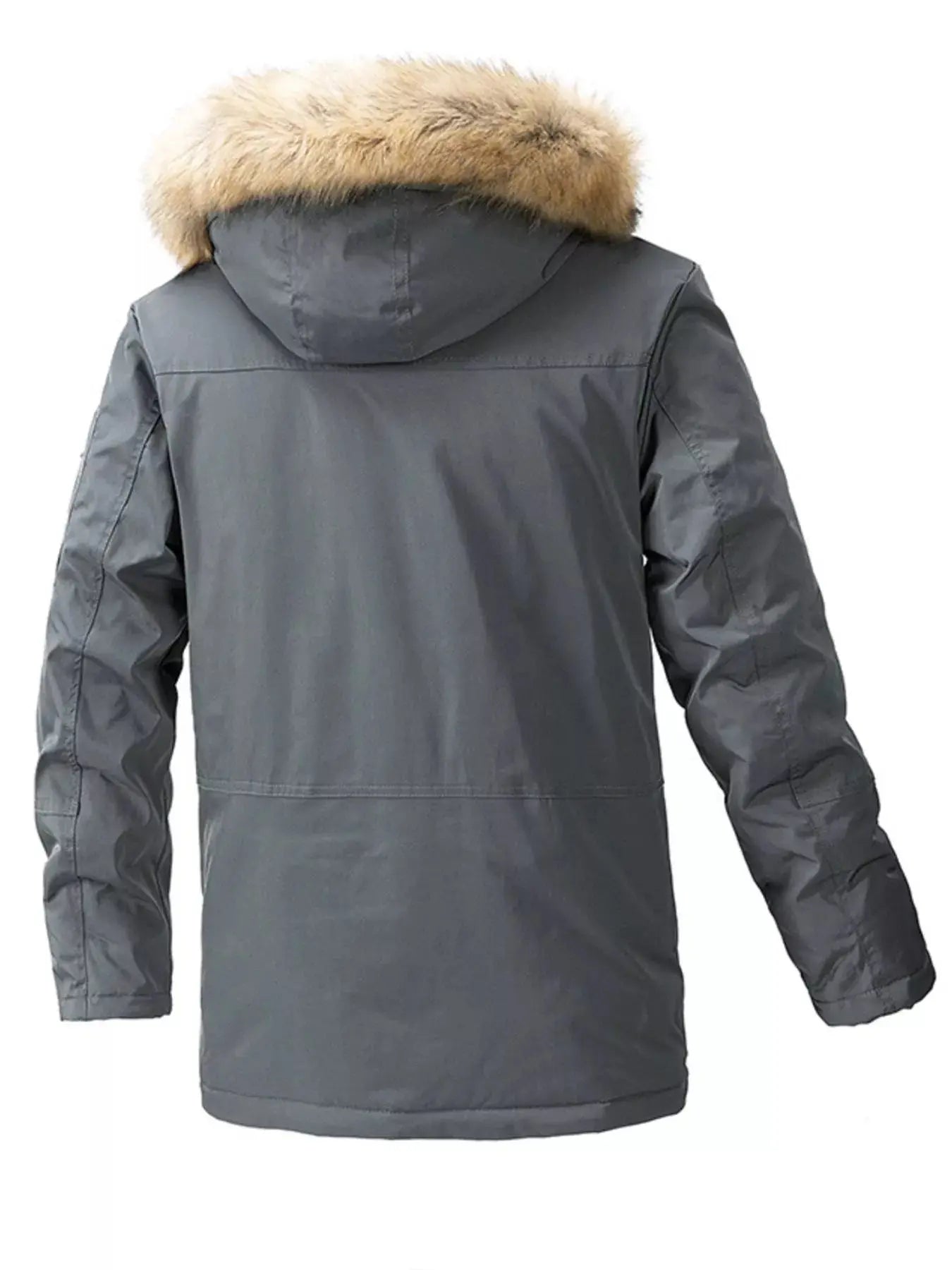 Mens Plus Size Fur Hooded Winter Parka Coat With Pockets Simply Love