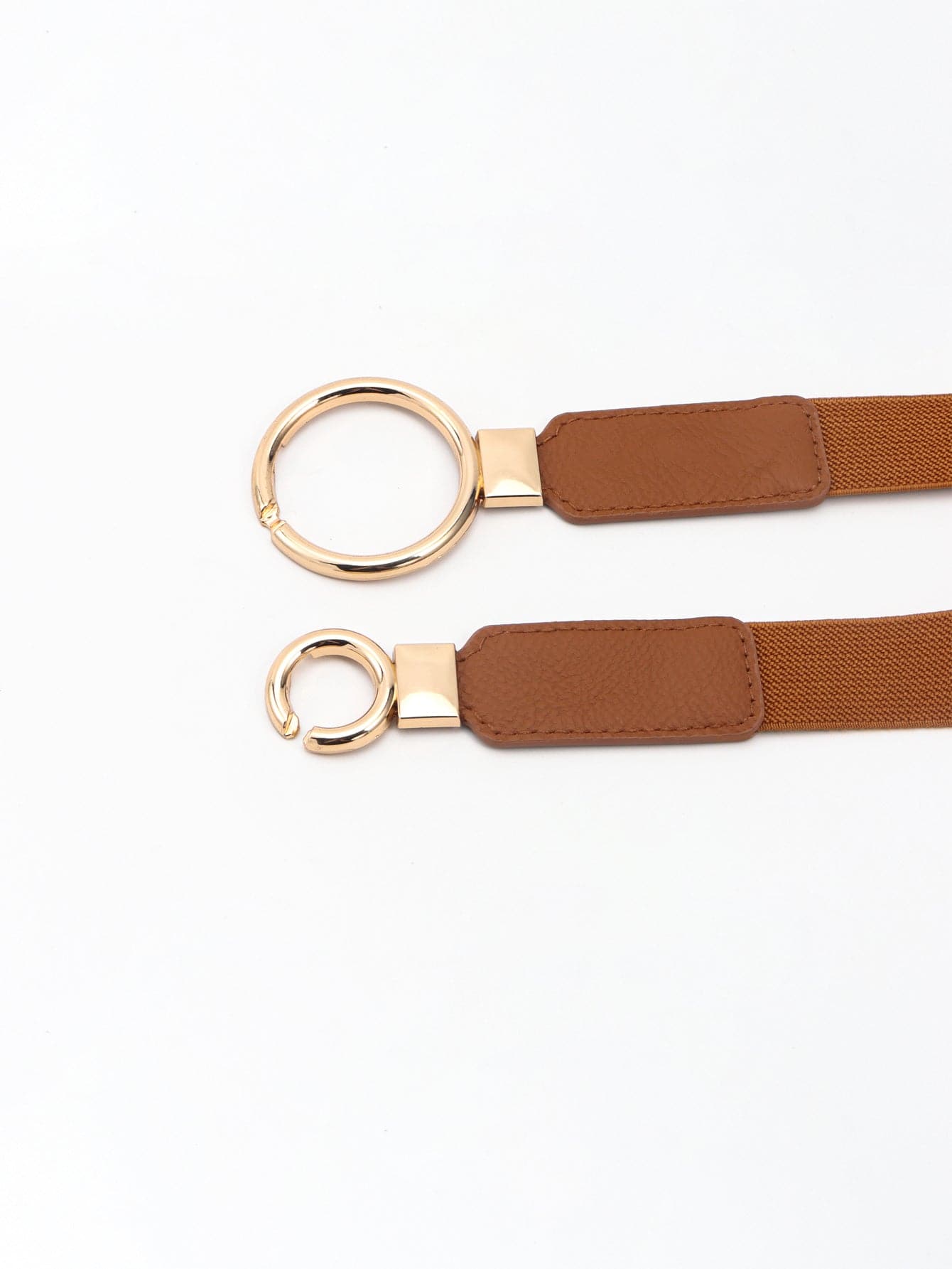 Double Ring Buckle Elastic PU Belt.