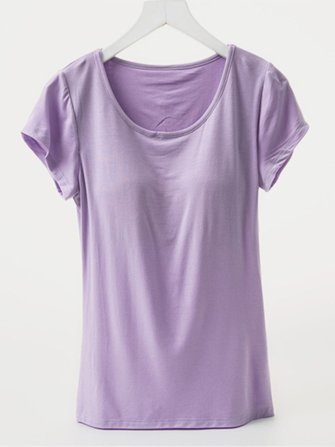 Round Neck Short Sleeve T-Shirt with Bra.