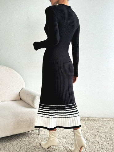 Chic Long Sleeve Mock Neck Dress