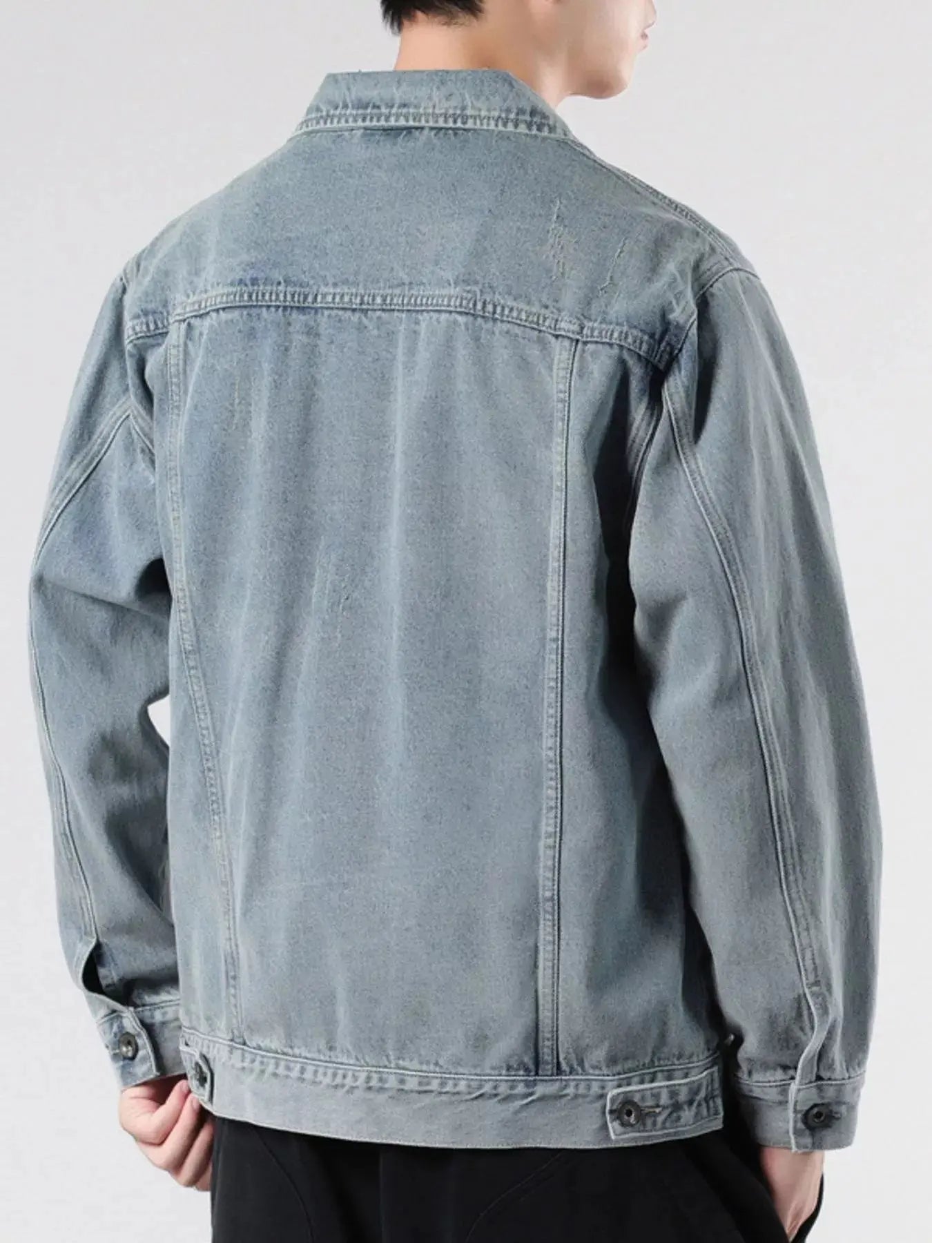 Men's Plus Size Vintage Wash Button Up Denim Jacket Simply Love