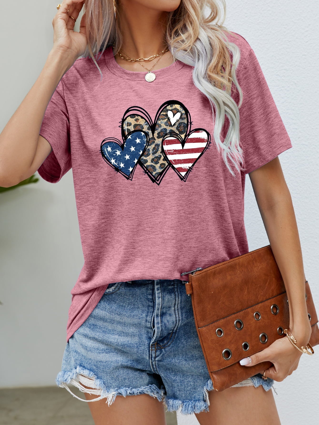 Simply Love: Patriotic Leopard Heart Tee