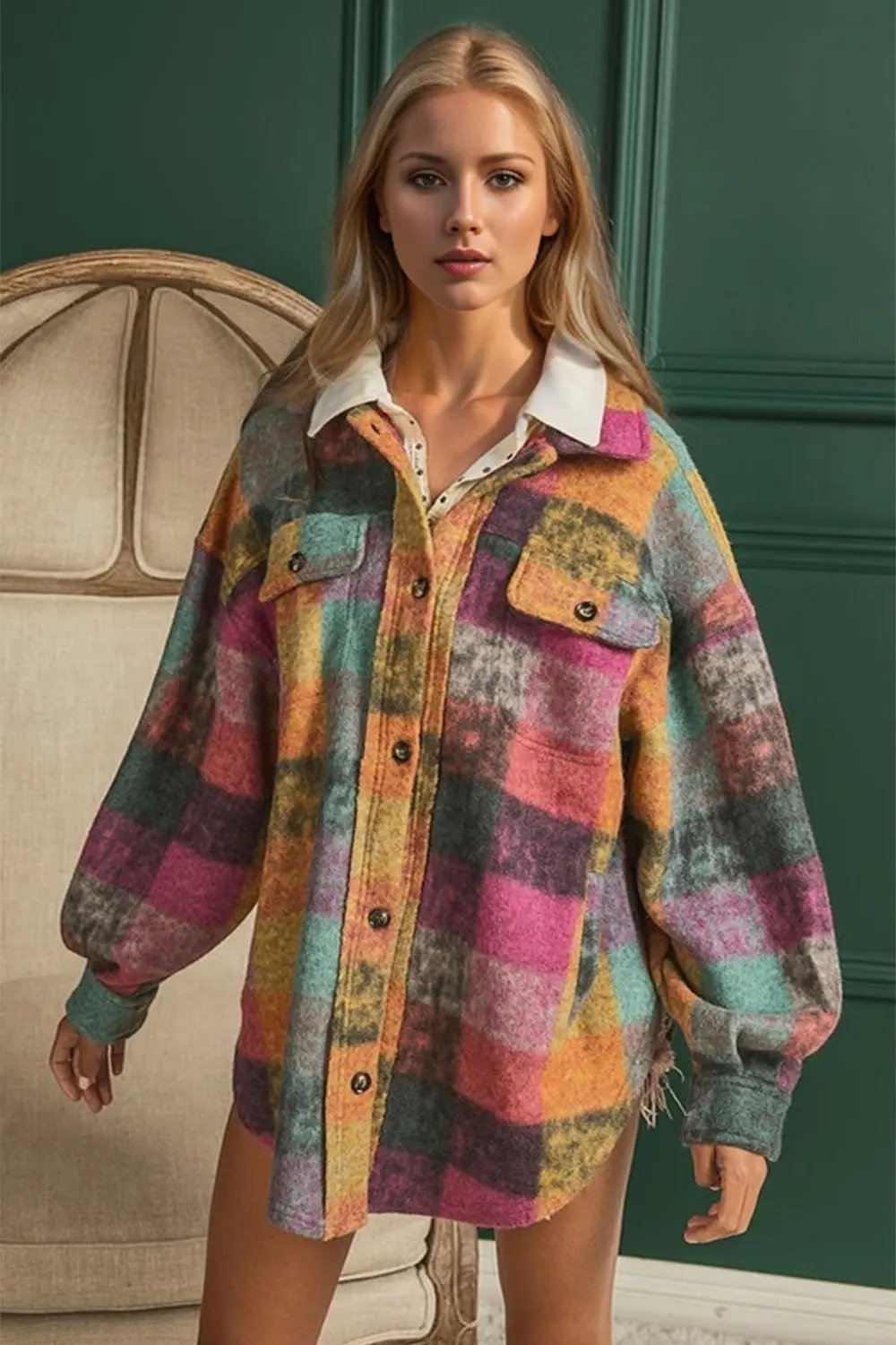 Double Take: Plaid Fleece Shacket - Love Salve