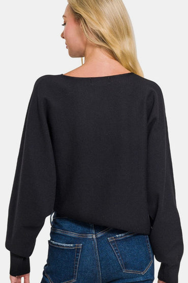 Chic asymmetrical pullover sweater