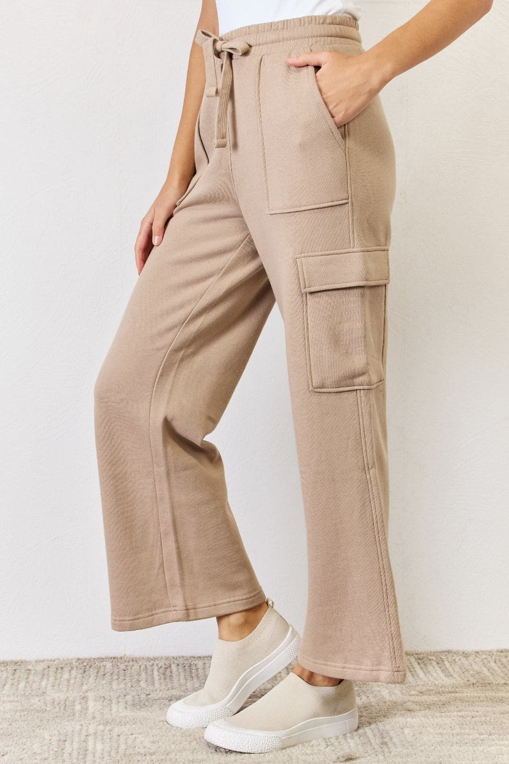 RISEN High Waist Cargo Wide Leg Pants.