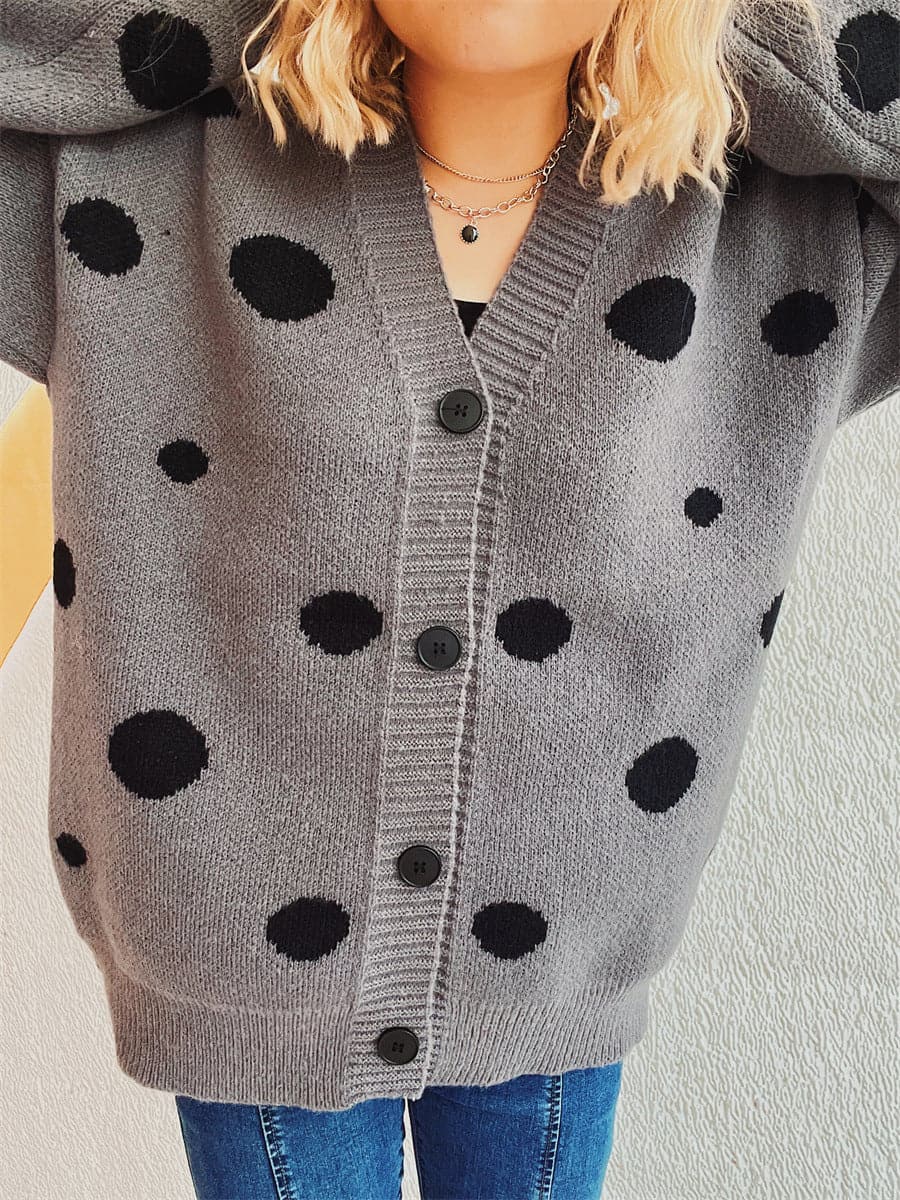 Chic polka dot cardigan - stylish layering