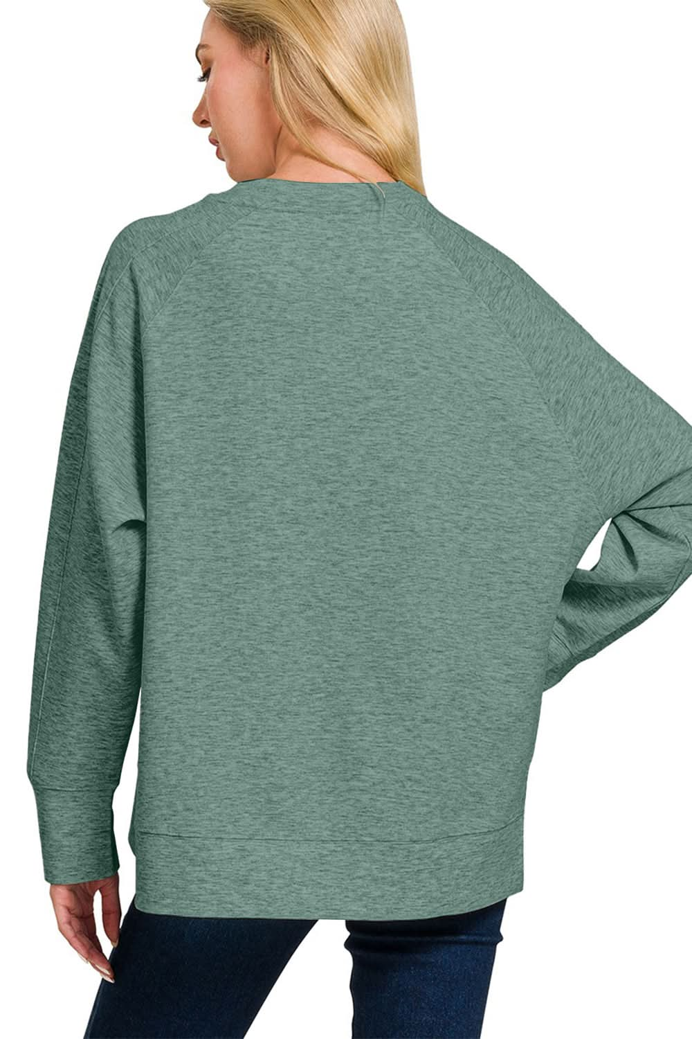 Zenana scuba side slit sweatshirt