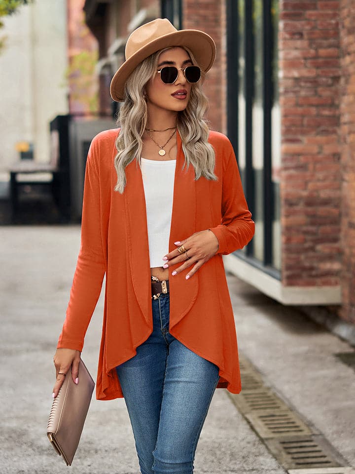 Open Front Long Sleeve Cardigan.