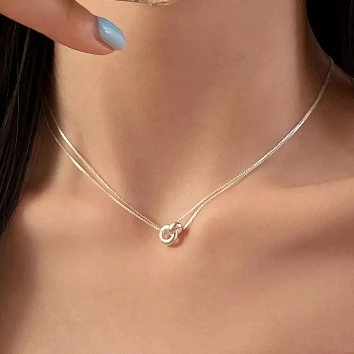 Double Strand 925 Sterling Silver Necklace Simply Love