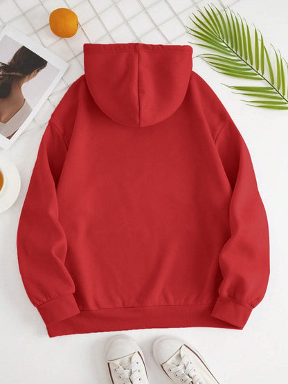 Drawstring Dropped Shoulder Hoodie.