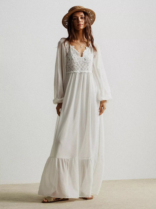Boho Chic Crochet Lace Maxi Dress Simply Love