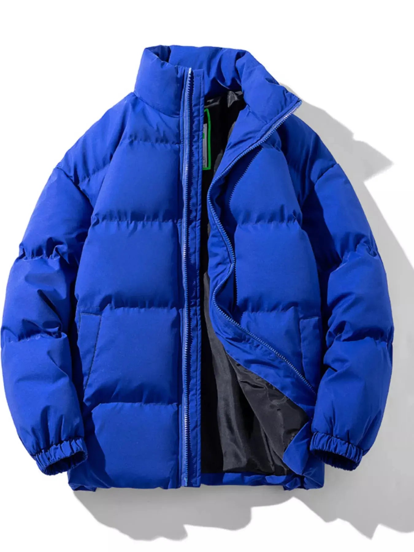 Men's Plus Size Zip Up Stand Collar Puffer Jacket Insulated Simply Love