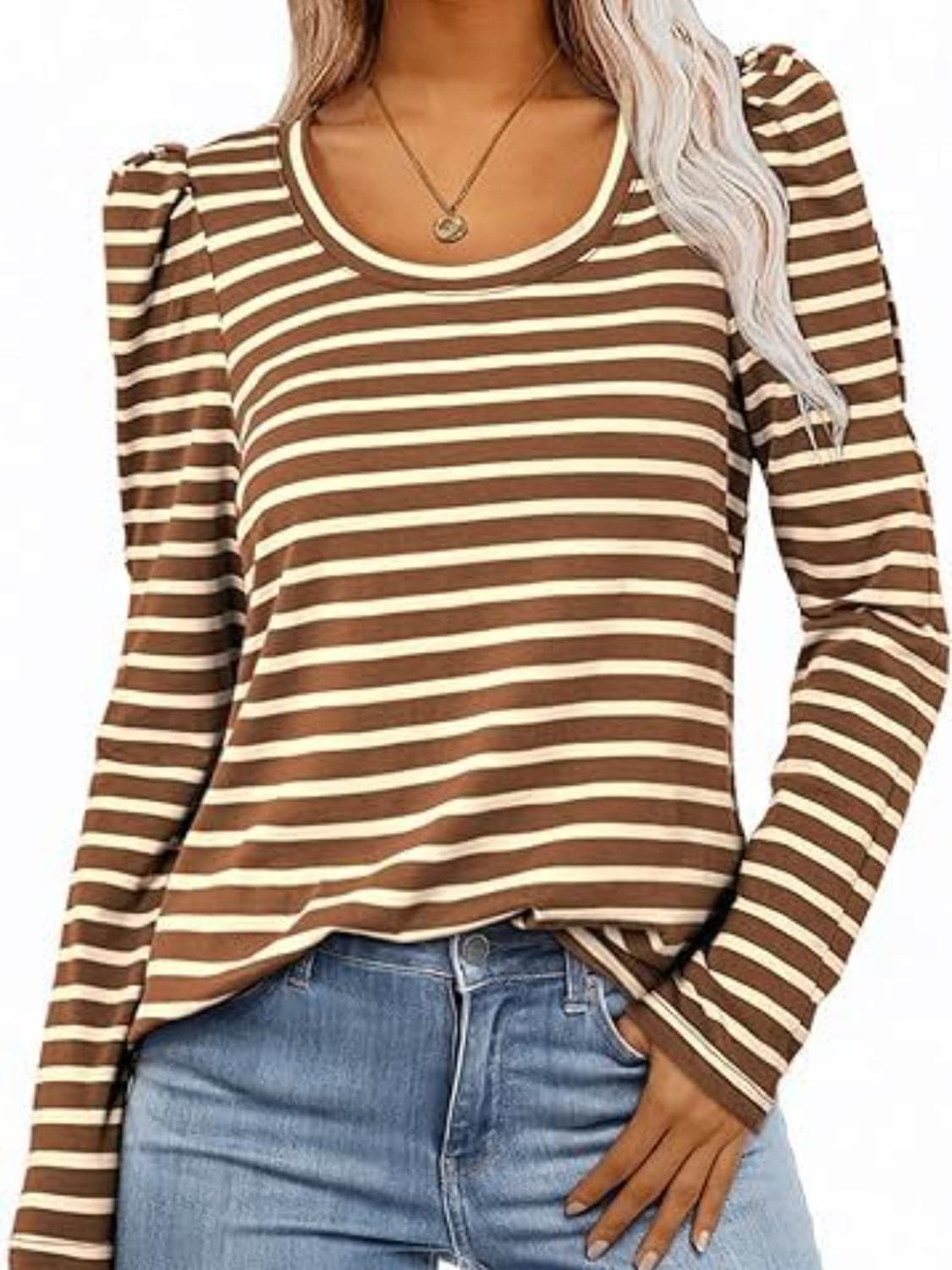 Stylish striped long sleeve tee for versatile fashion