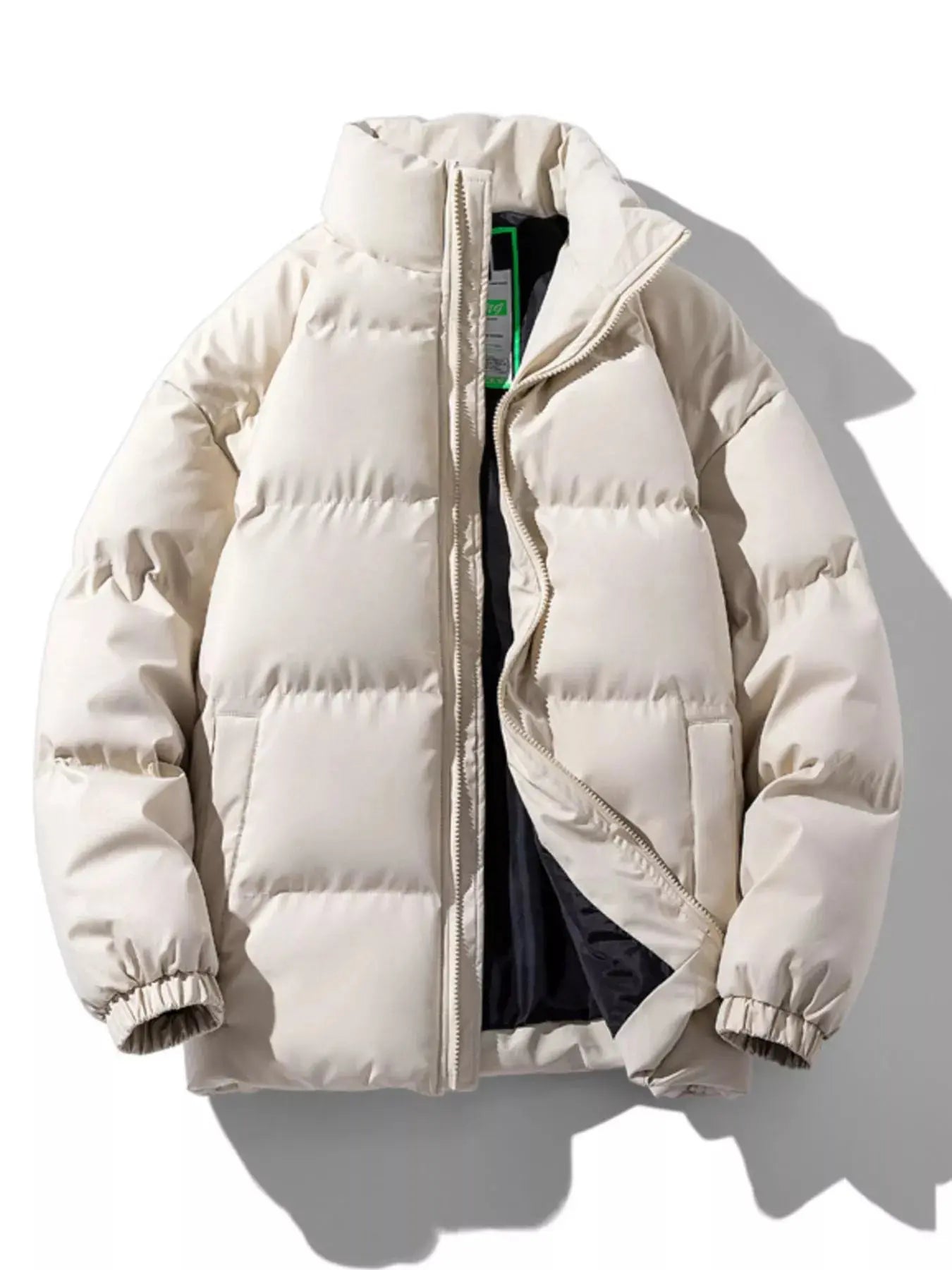 Men's Plus Size Zip Up Stand Collar Puffer Jacket Insulated Simply Love