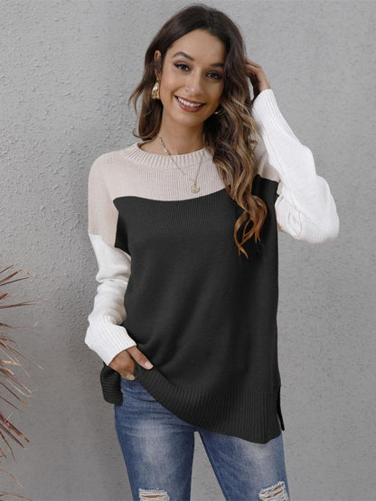 Chic color block sweater for women