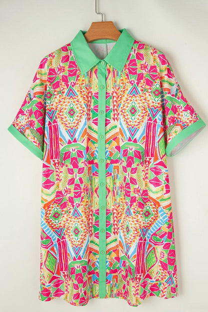 Simply Love: Short Sleeve Button-Down Dress
