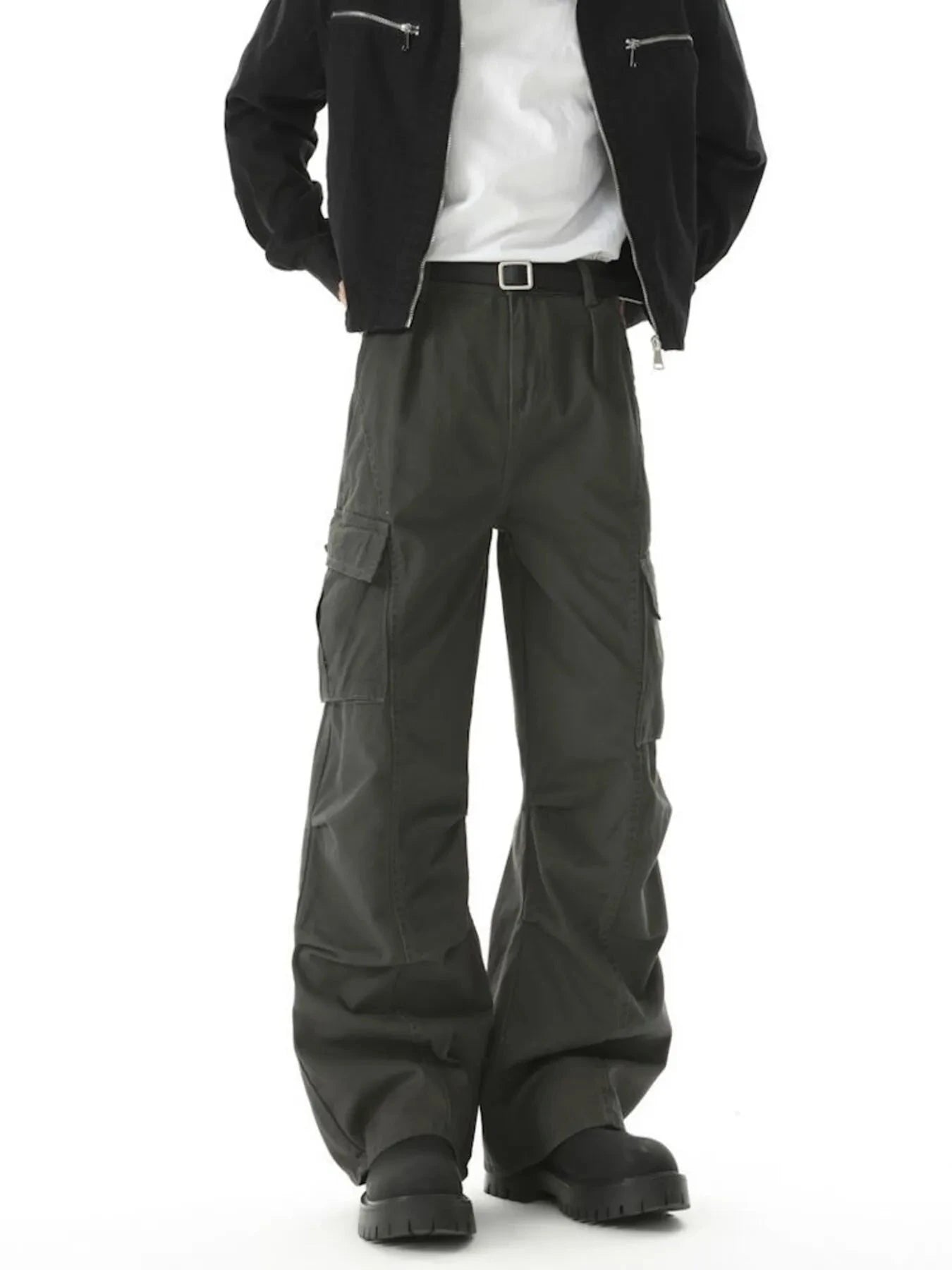 Men's Loose Fit Cargo Pants With Pockets Polyester Spandex Blend Simply Love