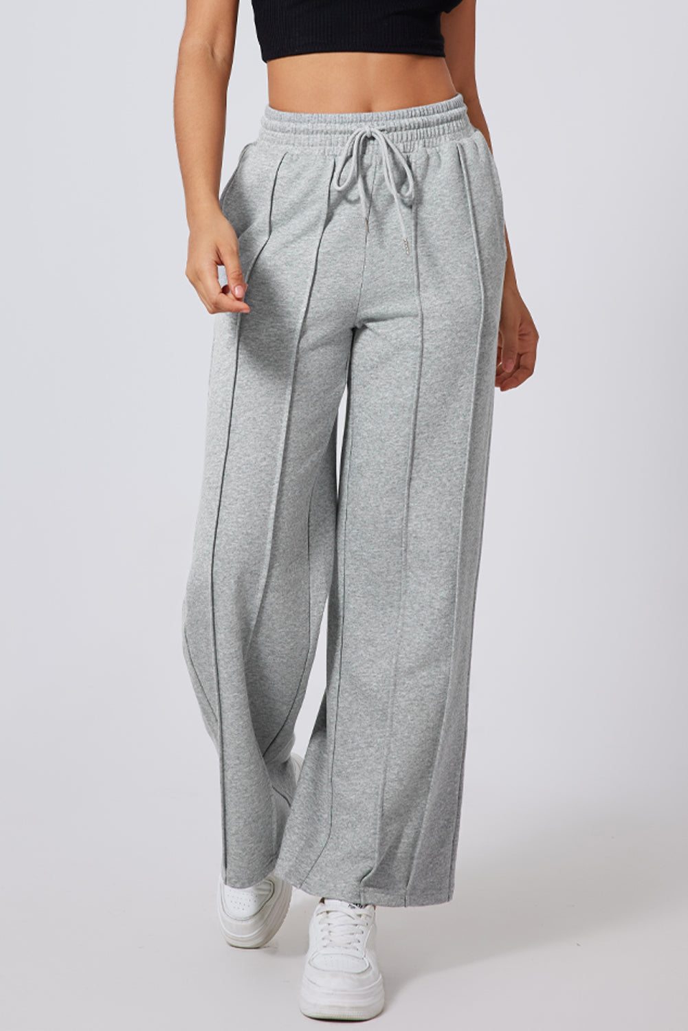 Chic gray wide leg sweatpants