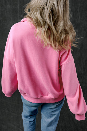 Cozy bonbon zip-up sweatshirt with kangaroo pockets