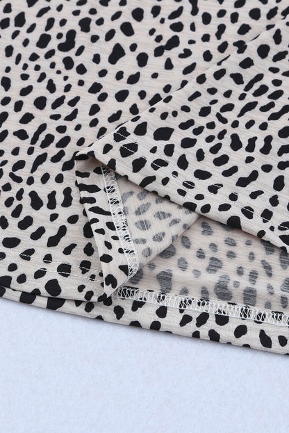 Apricot Cheetah Print Casual Crew Neck T Shirt - Product image 10 T Shirts by Divine Design4U