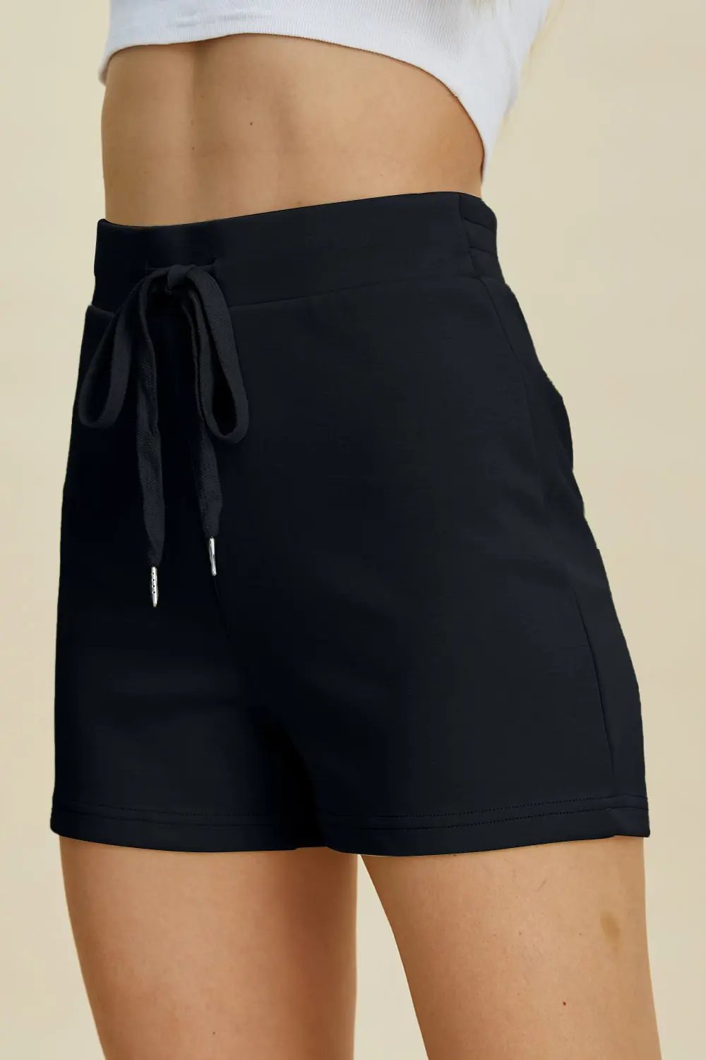 ShopBasicbae: High-Waist Scuba Shorts - Love Salve