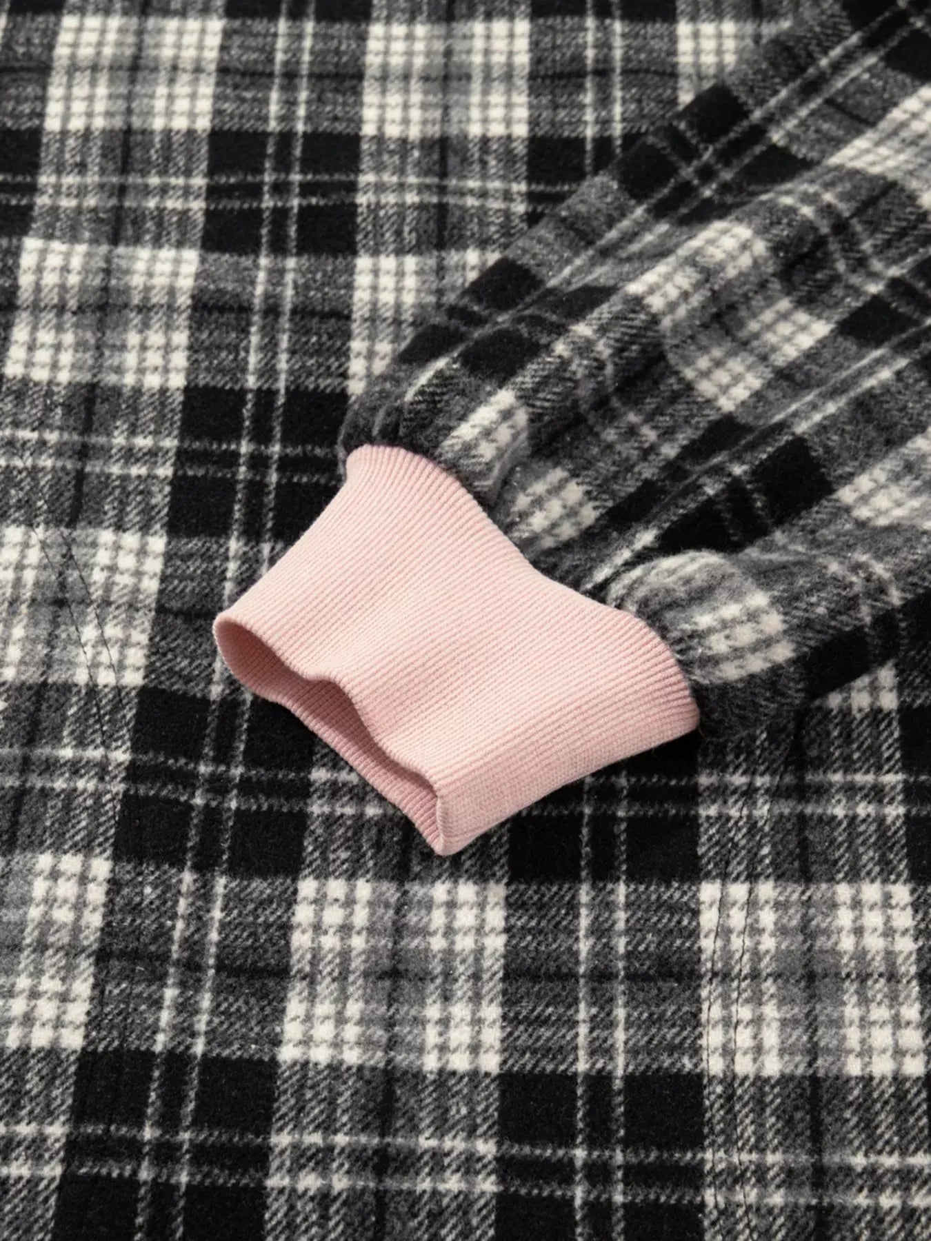 Plaid Polo Collar Zip up Contrast Trim Shift Long Sleeve Mini Dress Simply Love