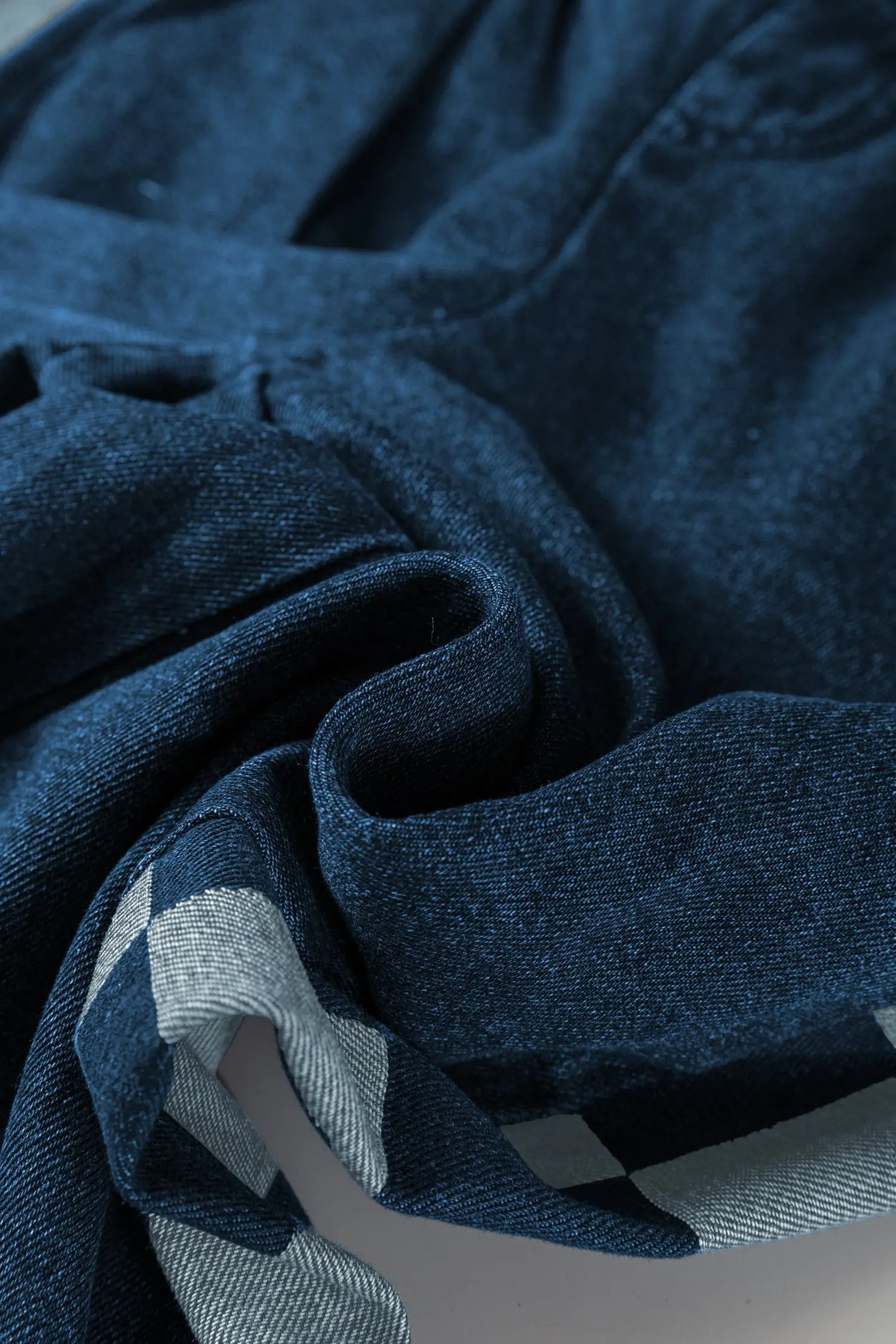 Sail Blue Checkered Side Panel Patchwork Drawstring Loose Denim Pants Dear-Lover Dropshipping