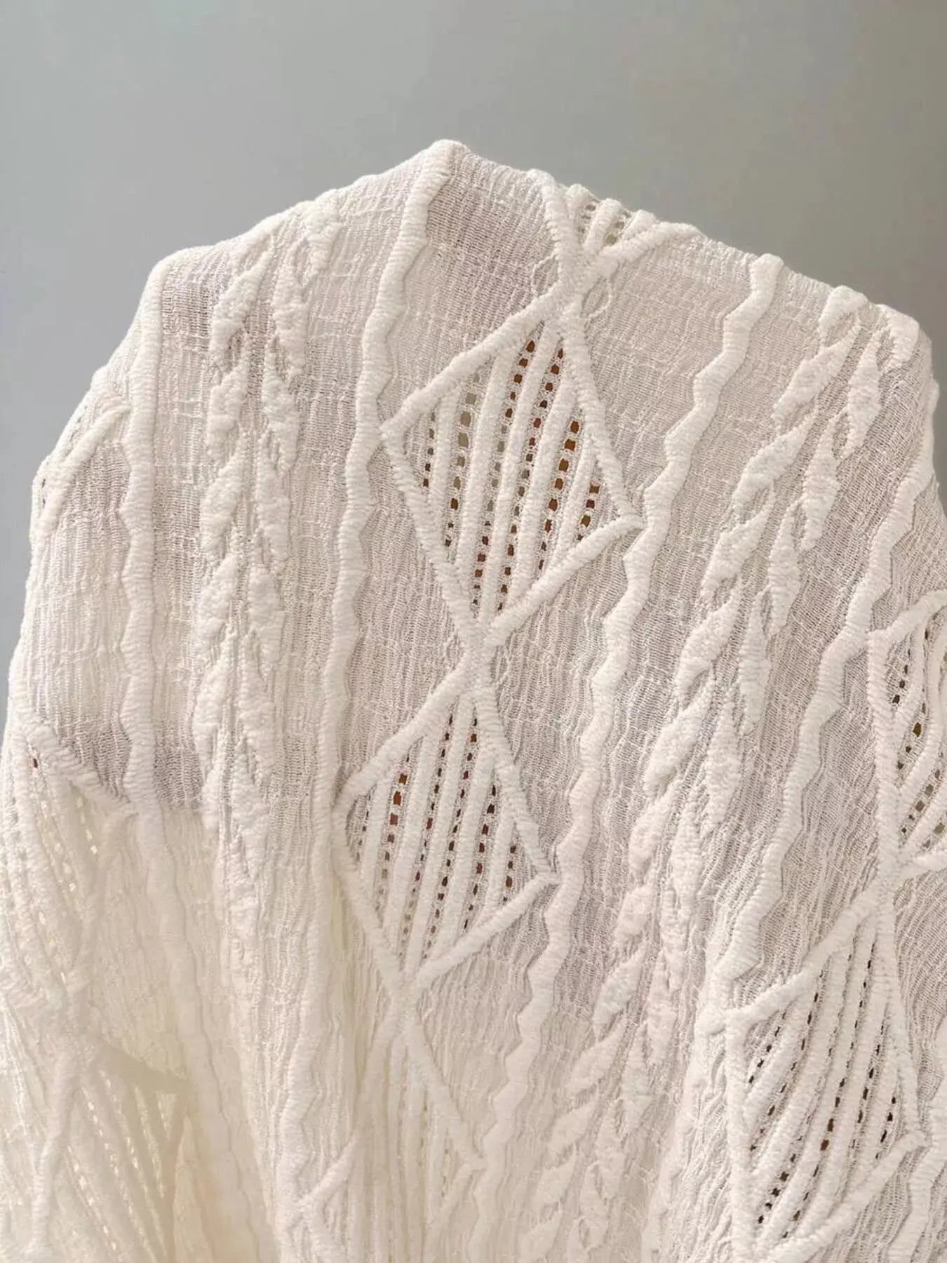 Diamond Pattern Round Neck Top Simply Love