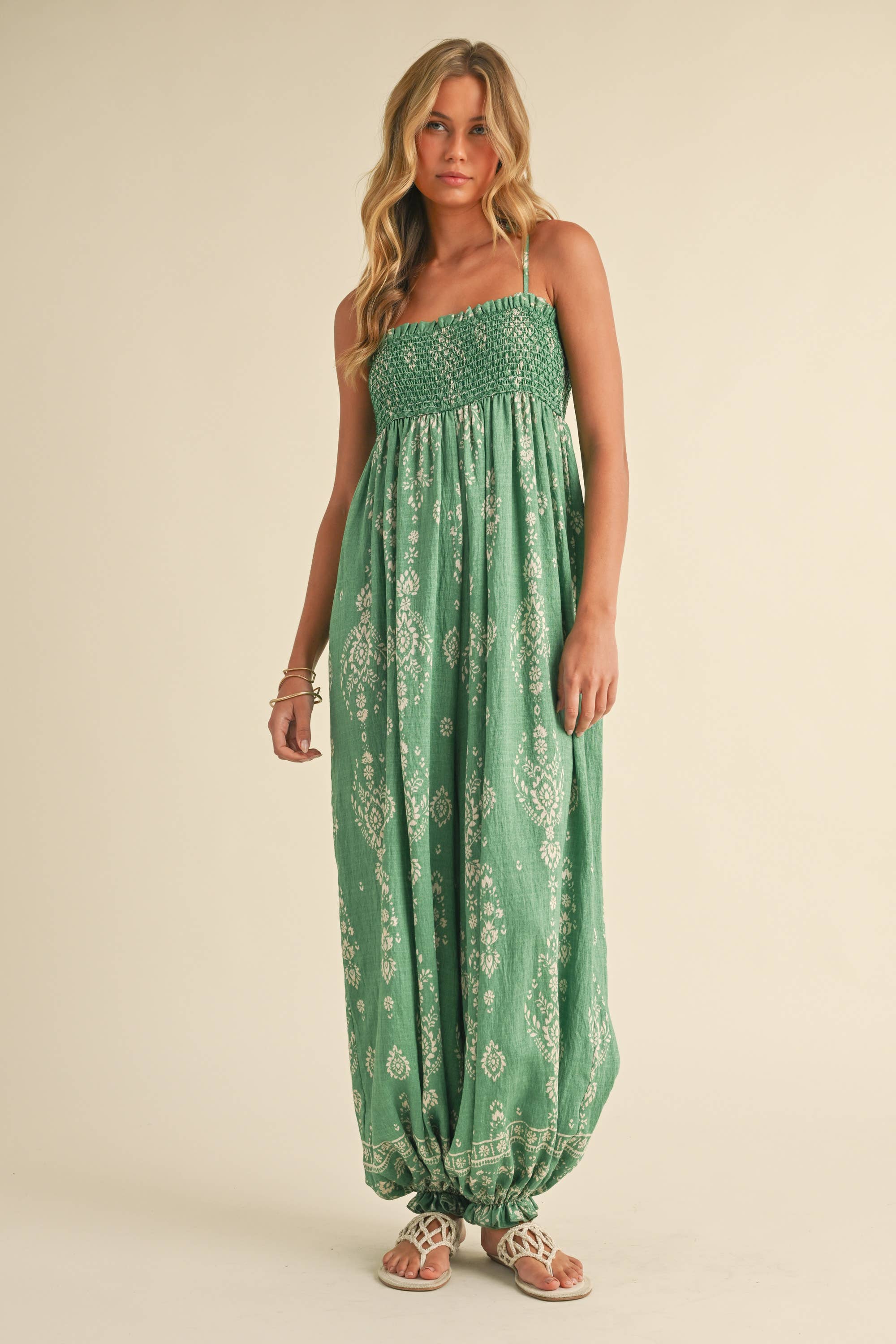 Wildflower Dreams Balloon Jumpsuit Boho Summer Style Fitkitty Culture Athleisure Wear, Yoga Wear & Women's Clothing