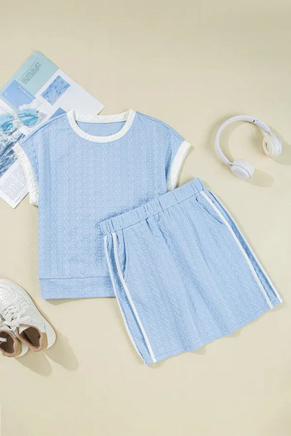 Simply Love: Textured Tee & Skirt Set