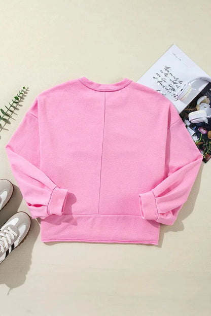 Chic half-button long sleeve pullover