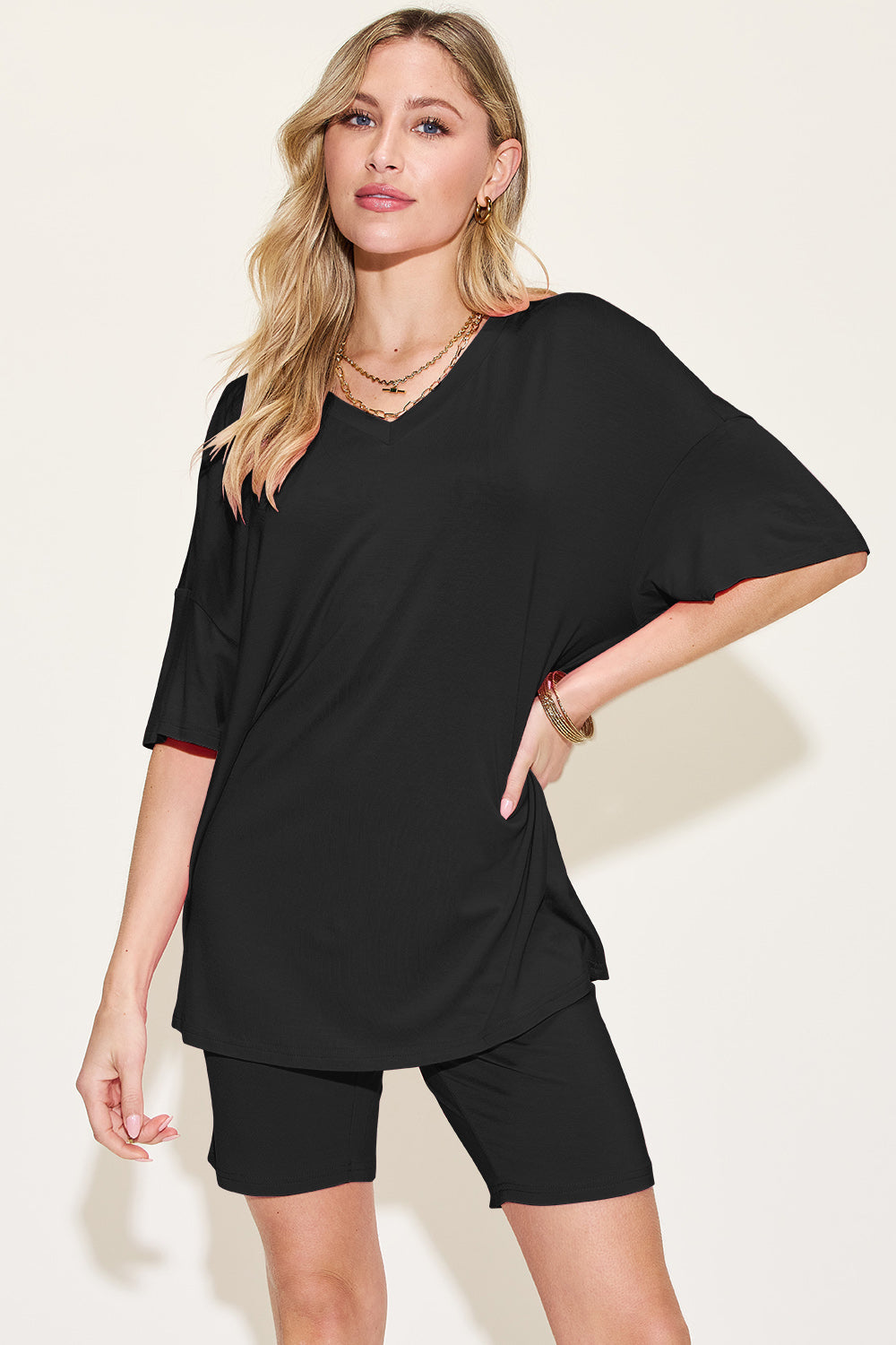 ShopBasicbae: Bamboo V-Neck Set