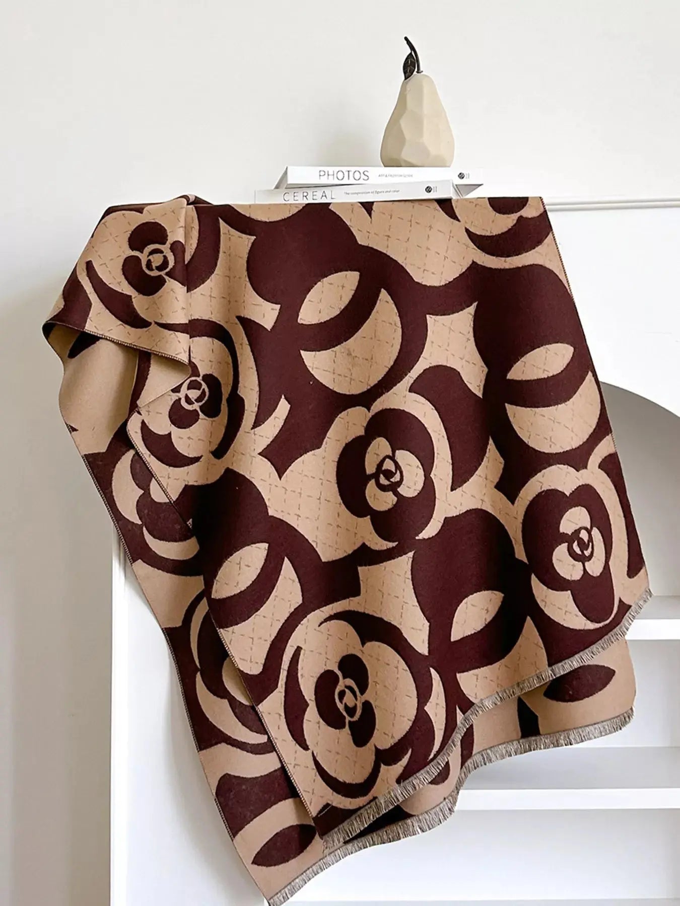Floral Patterned Warm Scarf Simply Love