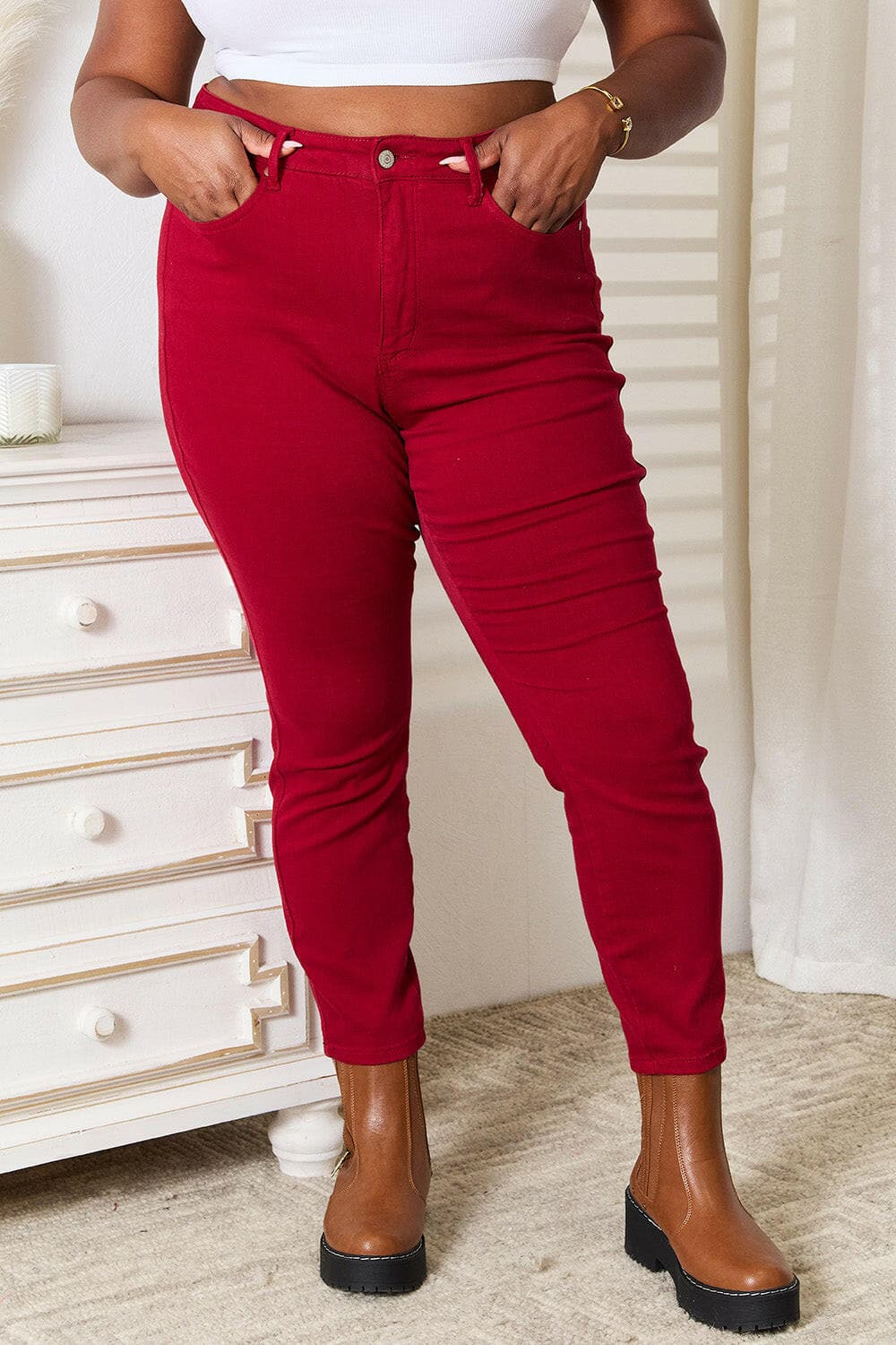 Judy Blue Full Size High Waist Tummy Control Skinny Jeans.