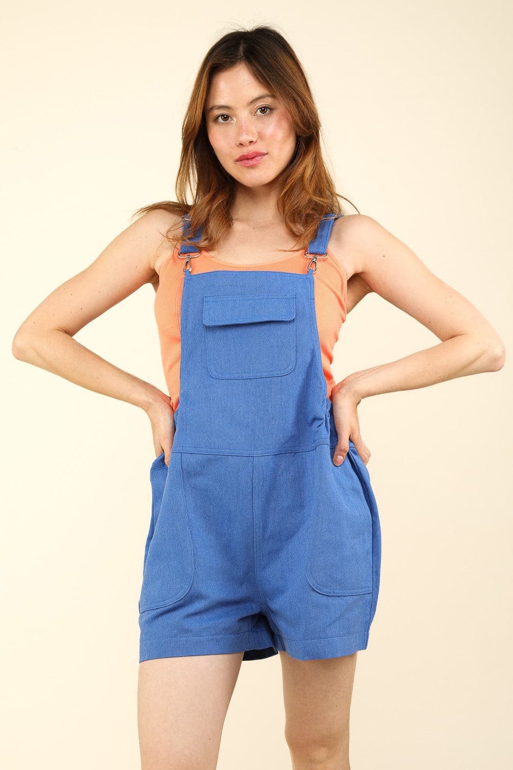 VERY J Adjustable Suspender Overalls with Pockets.