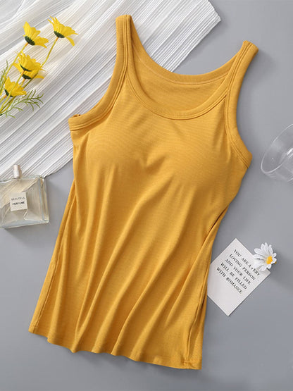 Round Neck Tank with Bra.