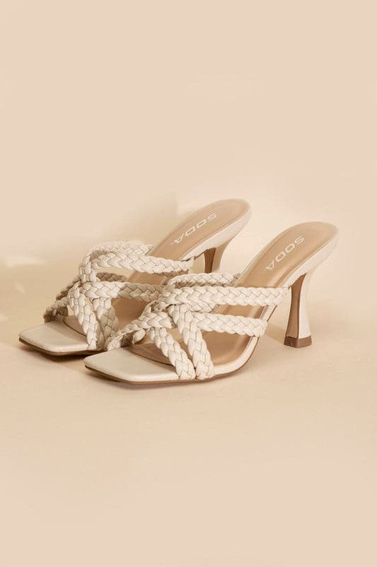 KELLAN-S Double Cross Braided Heels.