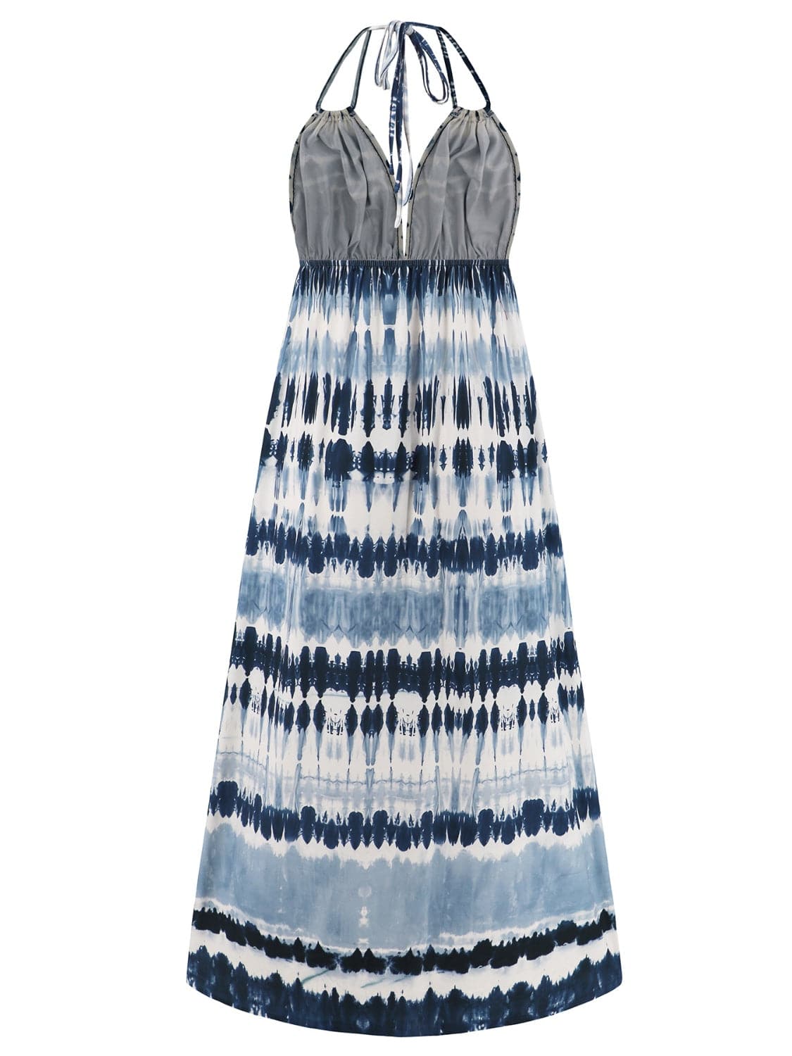 Tie-Dye Halter Neck Sleeveless Dress.