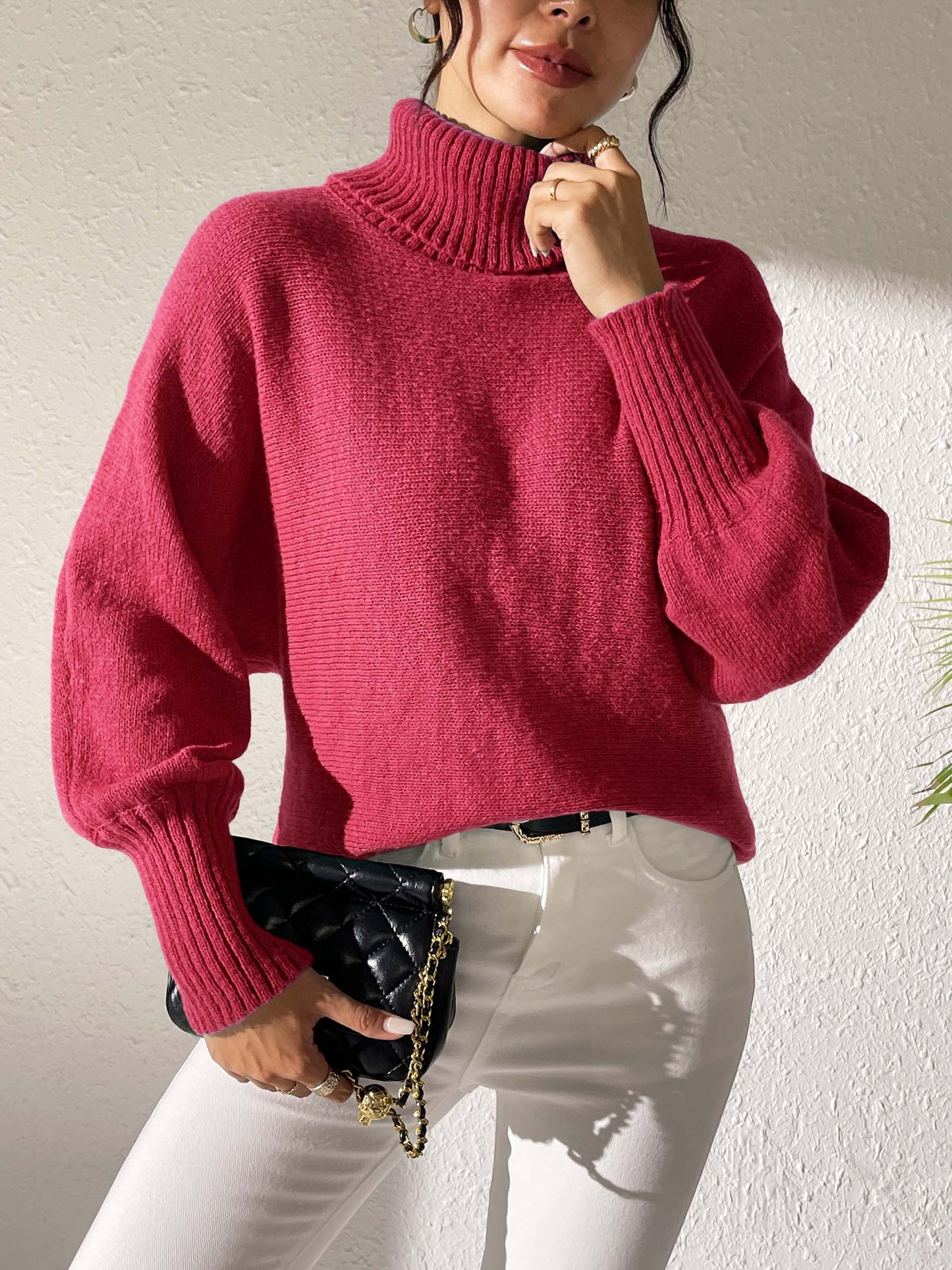 Cozy stretch turtleneck sweater for all occasions