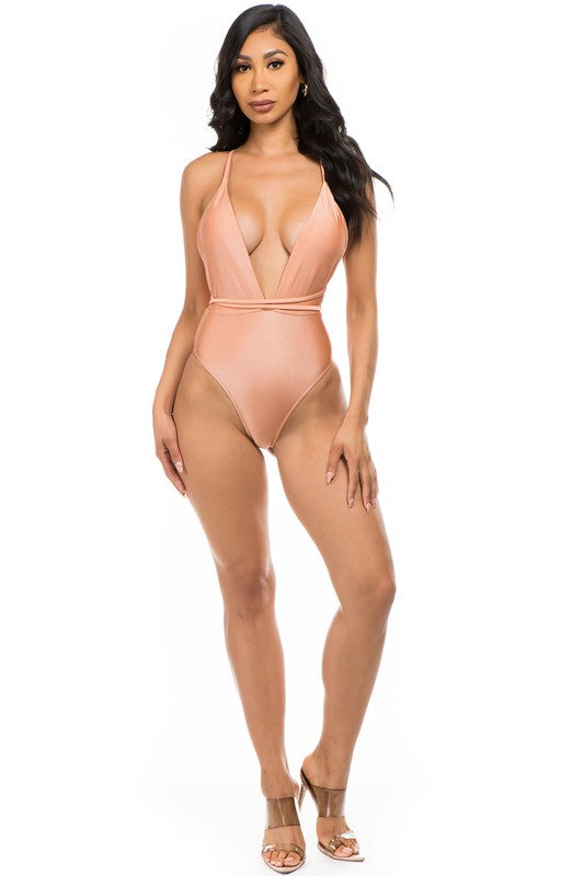 Luxe Wrap Crisscross One-Piece Swimsuit Coco’s Tee Boutique