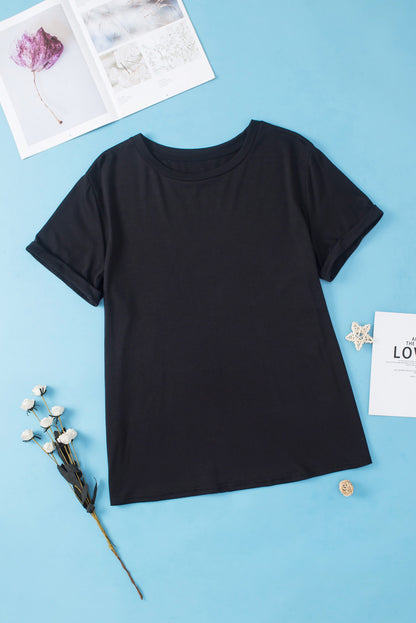 Chic Plus Size Black Tee