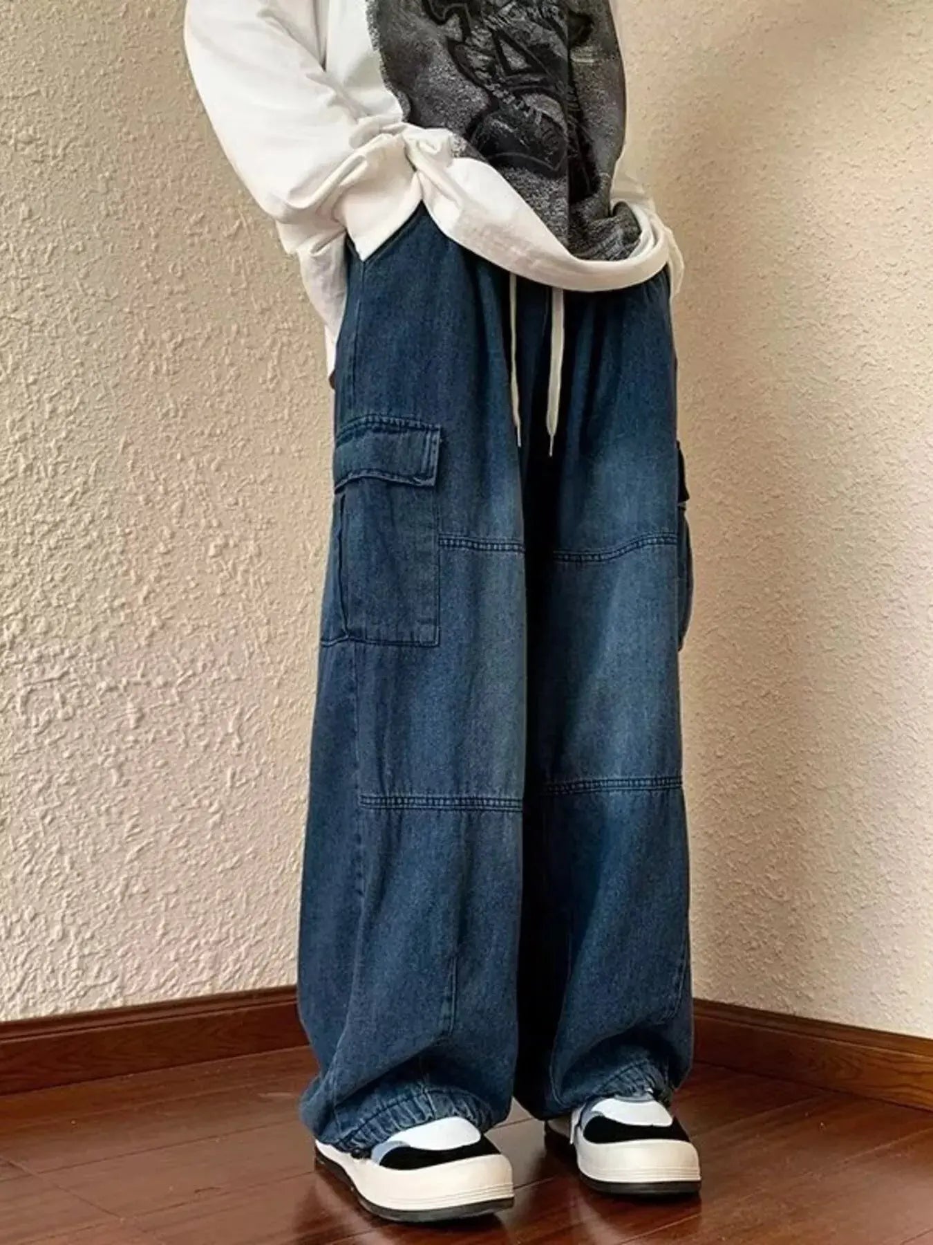 Men's Full Size Loose Fit Cargo Jeans Plus Size Simply Love