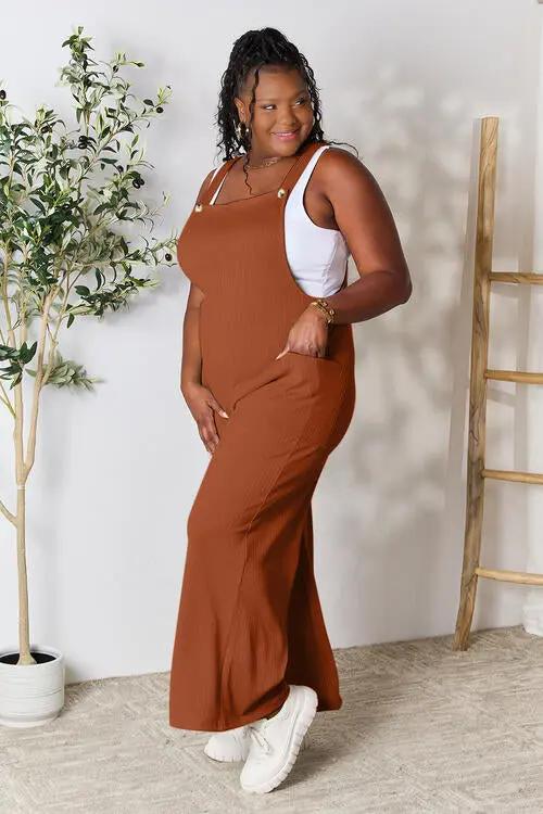 Double Take Full Size Wide Strap Overall with Pockets - Love Salve