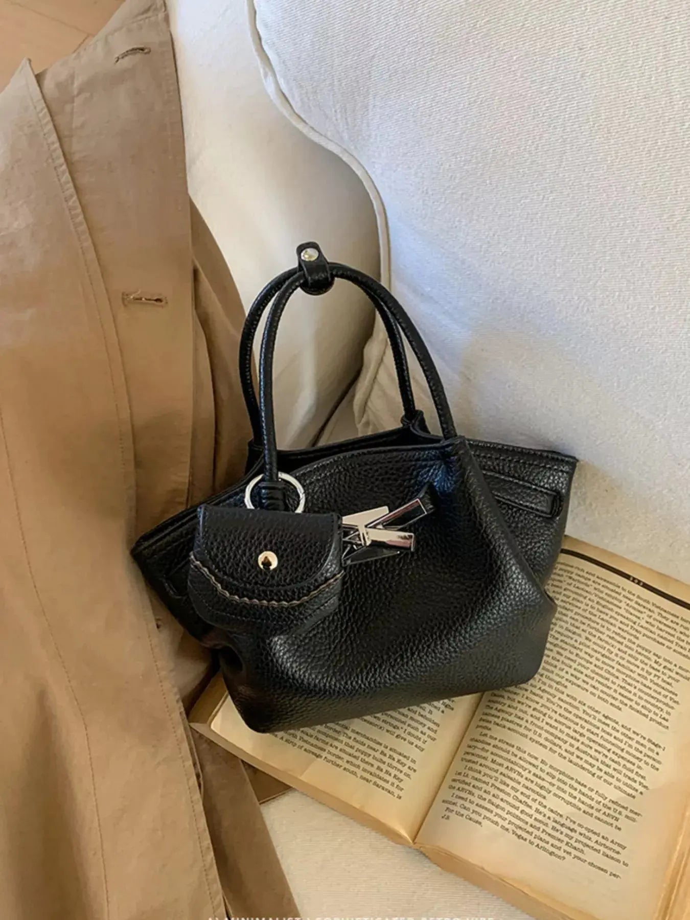 Top Handle Leather Crossbody Bag Simply Love