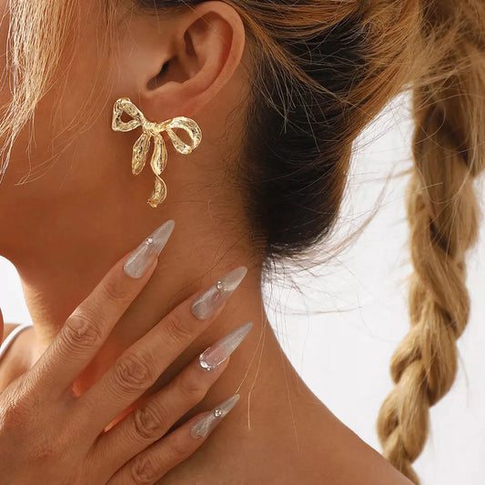 18K Gold-Plated Bow Earrings Simply Love